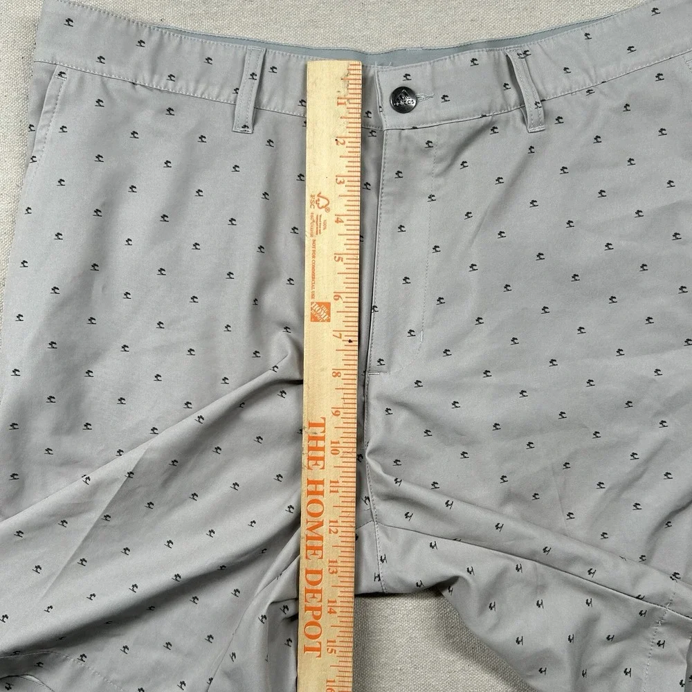 Adidas Golf Shorts Mens 38 Performance Stretch Grippy Waist All Over Print Trees